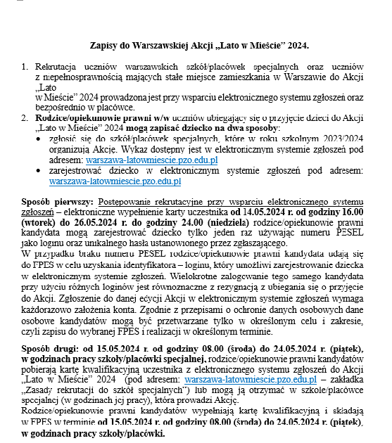 LATO W MIEŚCIE 2024 – zgłoszenie